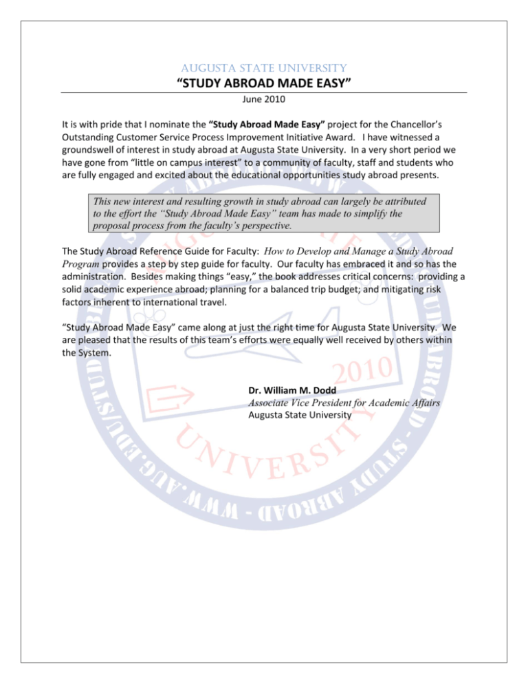 study abroad made easy University System of