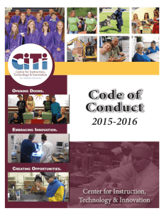 Code of Conduct - Center for Instruction, Technology & Innovation