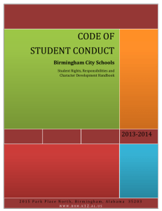 BIRMINGHAM CITY SCHOOLS Code of Student Conduct