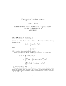 Energy for Markov chains