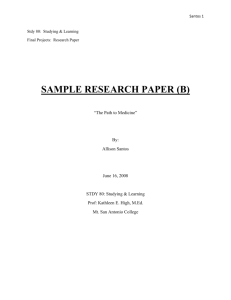 Sample Research Paper B