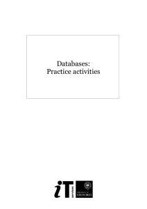 Databases: Practice activities