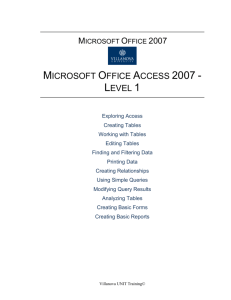 MICROSOFT OFFICE ACCESS 2007