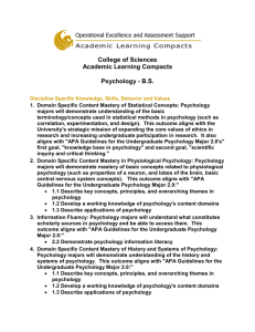 College of Sciences Academic Learning Compacts Psychology