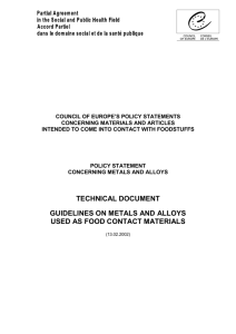 TECHNICAL DOCUMENT GUIDELINES ON METALS AND ALLOYS
