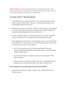 Lecture notes • Structuralism - Cal State LA