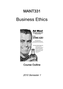 Business Ethics - Otago Business School