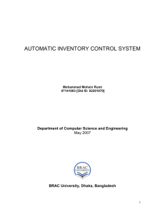 Automatic Inventory Control System