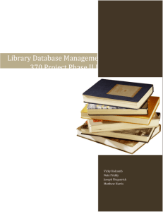 Library Database Management System CINS 370