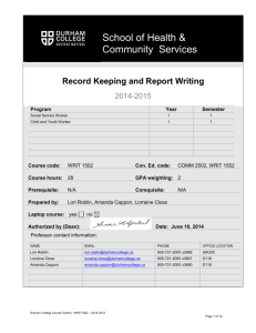 Record Keeping & Report Writing