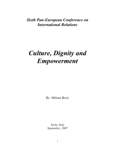Culture - EISA - European International Studies Association