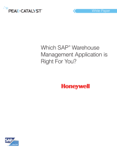 Which SAP® Warehouse Management Application is - Peak