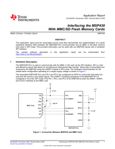 Interfacing the MSP430 With MMC/SD Flash Memory Cards (Rev. B)