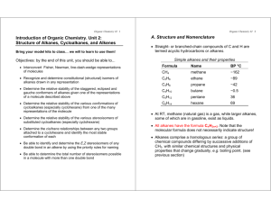 Introduction of Organic Chemistry. Unit 2: Structure of Alkanes