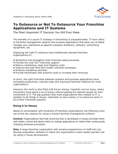 To Outsource or Not To Outsource Your Franchise