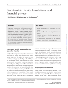 Liechtenstein family foundations and financial privacy