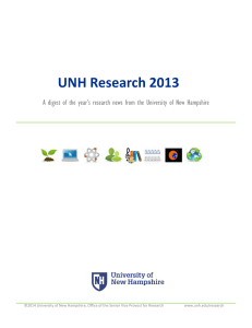 UNH Research 2013 - University of New Hampshire
