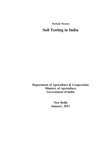 Methods Manual Soil Testing in India