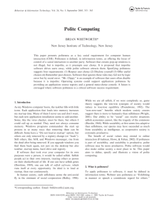 Polite Computing - Brian Whitworth