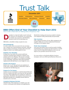BBB Offers End of Year Checklist to Help Start 2012
