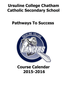 Ursuline College Chatham Catholic Secondary School Pathways To