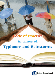 Code of Practice in times of Typhoons and Rainstorms