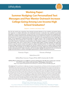 Summer Nudging: Can Text Messages & Peer Mentor