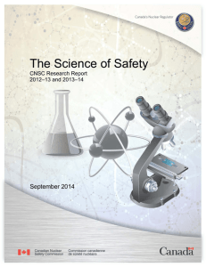 The Science of Safety CNSC Research Report 2012–13 and 2013–14