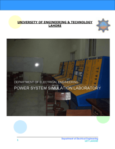 Power Systems Lab - University of Engineering and Technology