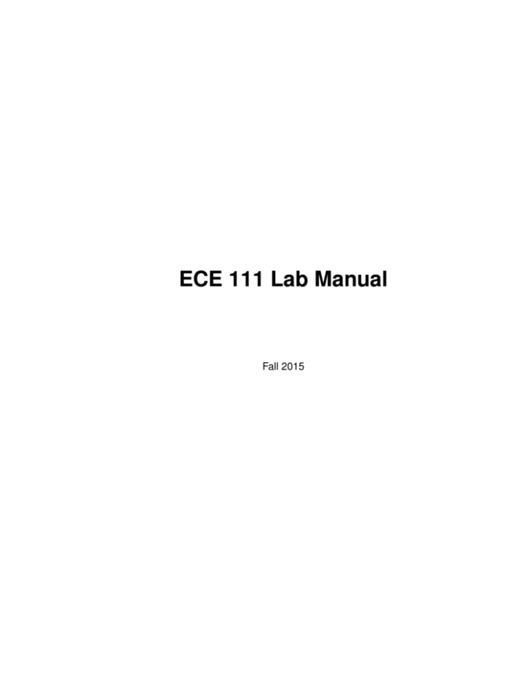 ECE 111 Lab Manual - Electrical Engineering And Computer Science