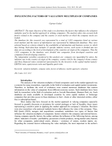 influencing factors of valuation multiples of companies