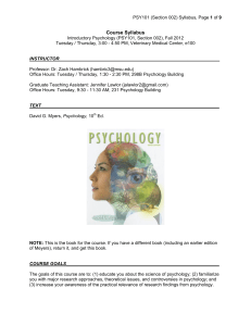 Course Syllabus - Department of Psychology