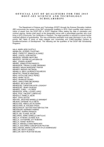 official list of qualifiers for the 2015 dost-sei