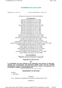 ATTORNEYS ACT 53 OF 1979 - The Law Society of the Northern