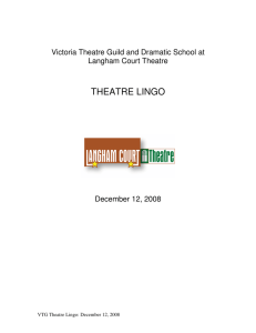 Theatre Lingo - Langham Court Theatre