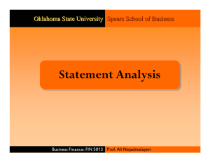 Statement Analysis - Spears School of Business