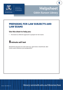 Preparing for Law Subjects and Law Exams