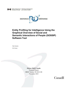 Entity Profiling for Intelligence Using the Graphical Overview of