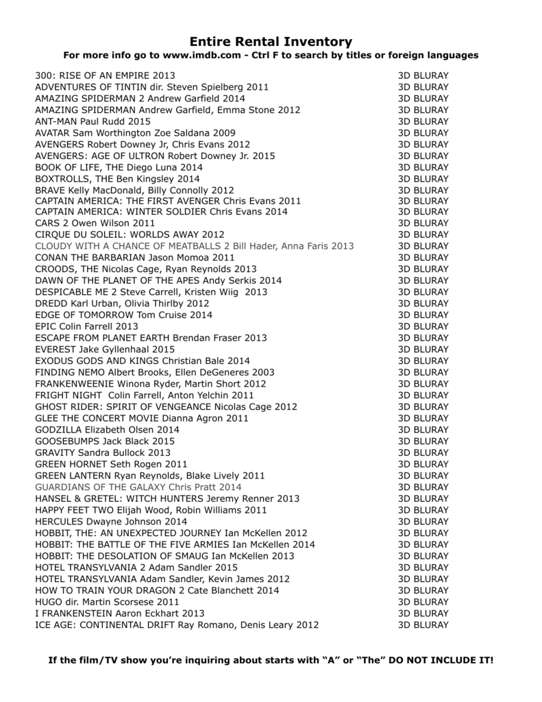 Entire Rental Inventory Feb16