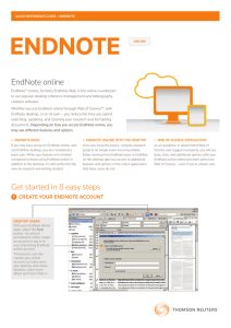 EndNote Online Quick Reference Guide