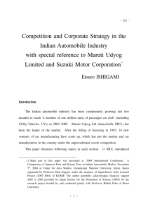 Competition and Corporate Strategy in the Indian Automobile