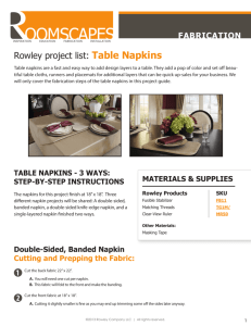 Rowley project list: Table Napkins
