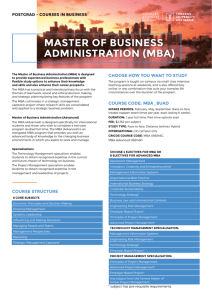 master of business administration (mba)