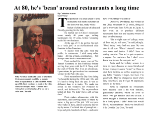 At 80, he's 'bean' around restaurants a long time