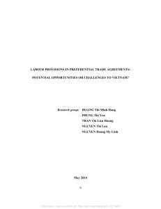 Labour provisions in preferential trade agreements