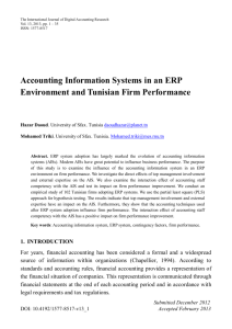 Accounting Information Systems in an ERP Environment and