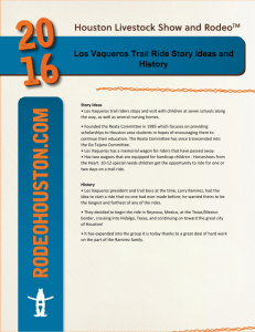 Los Vaqueros Trail Ride Story Ideas and History