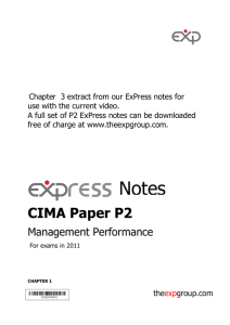CIMA Paper P2 - The ExP Group