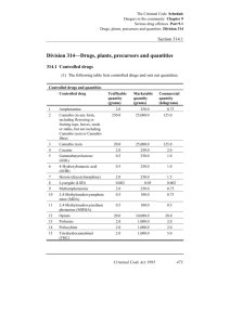 Division 314—Drugs, plants, precursors and quantities