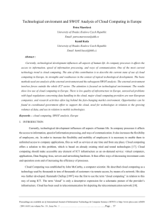 Technological enviroment and SWOT Analysis of Cloud Computing